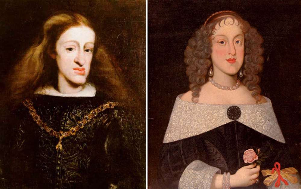 family resemblance between Carlos II of Spain and Ritratto di Isabella Clara d’Austria, and the Hapsburg jaw