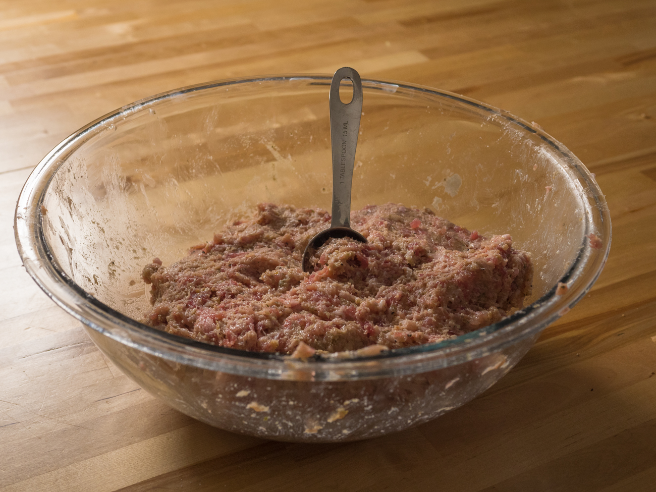 raw meatball mixture