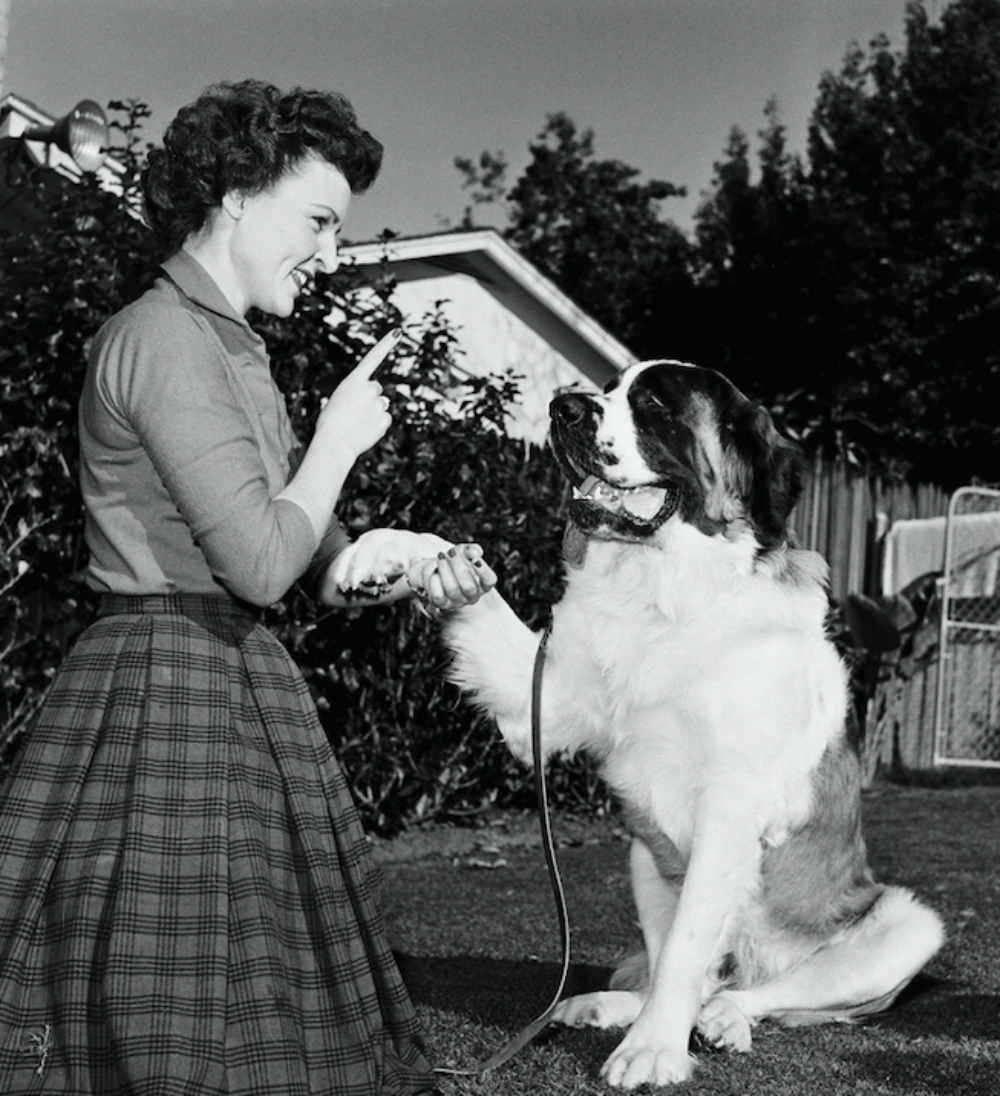 Betty White and her dog, Stormy, doing some training work