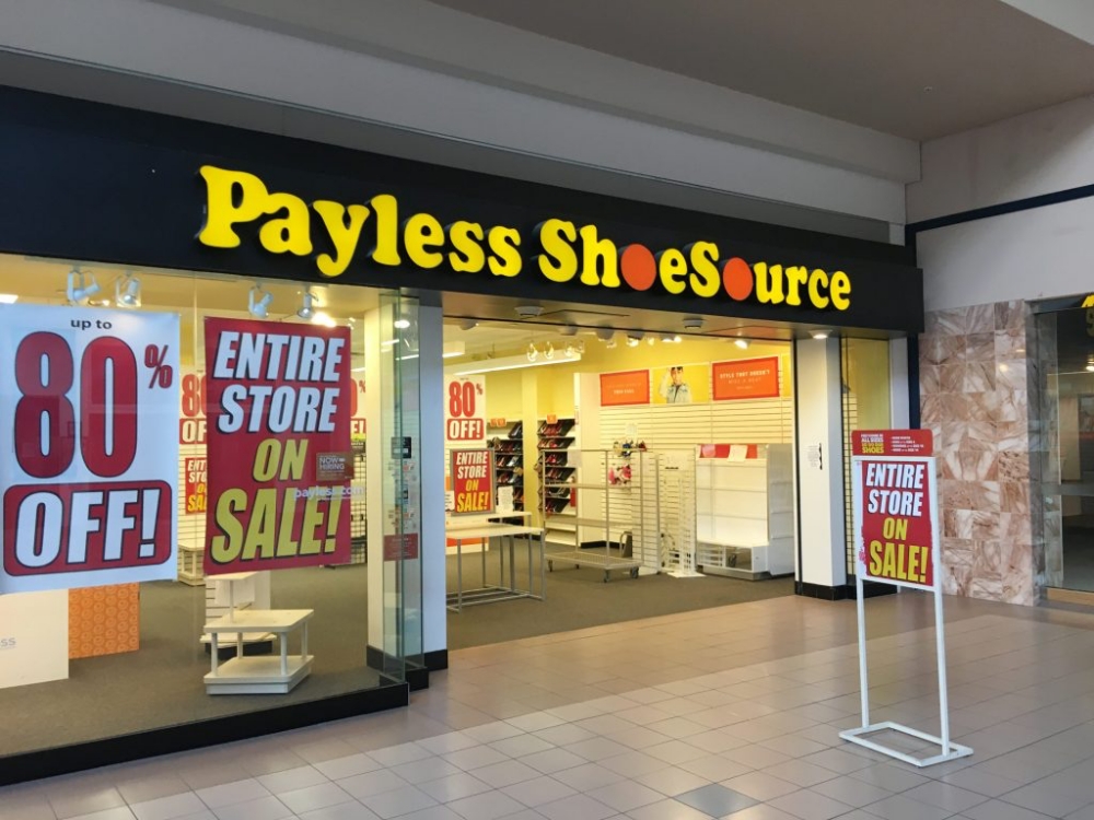 nearly empty Payless store in a mall