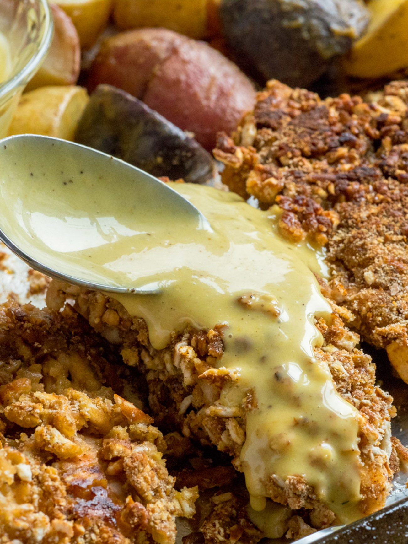 Sheet Pan Honey Mustard Pretzel Chicken Live Play Eat