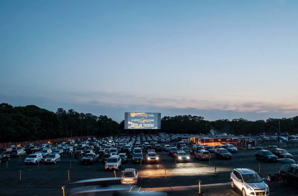 drive-in theater packed with cars