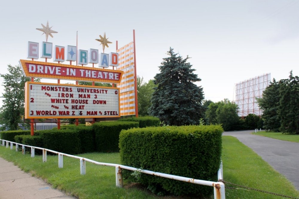 retro drive-in theater sign