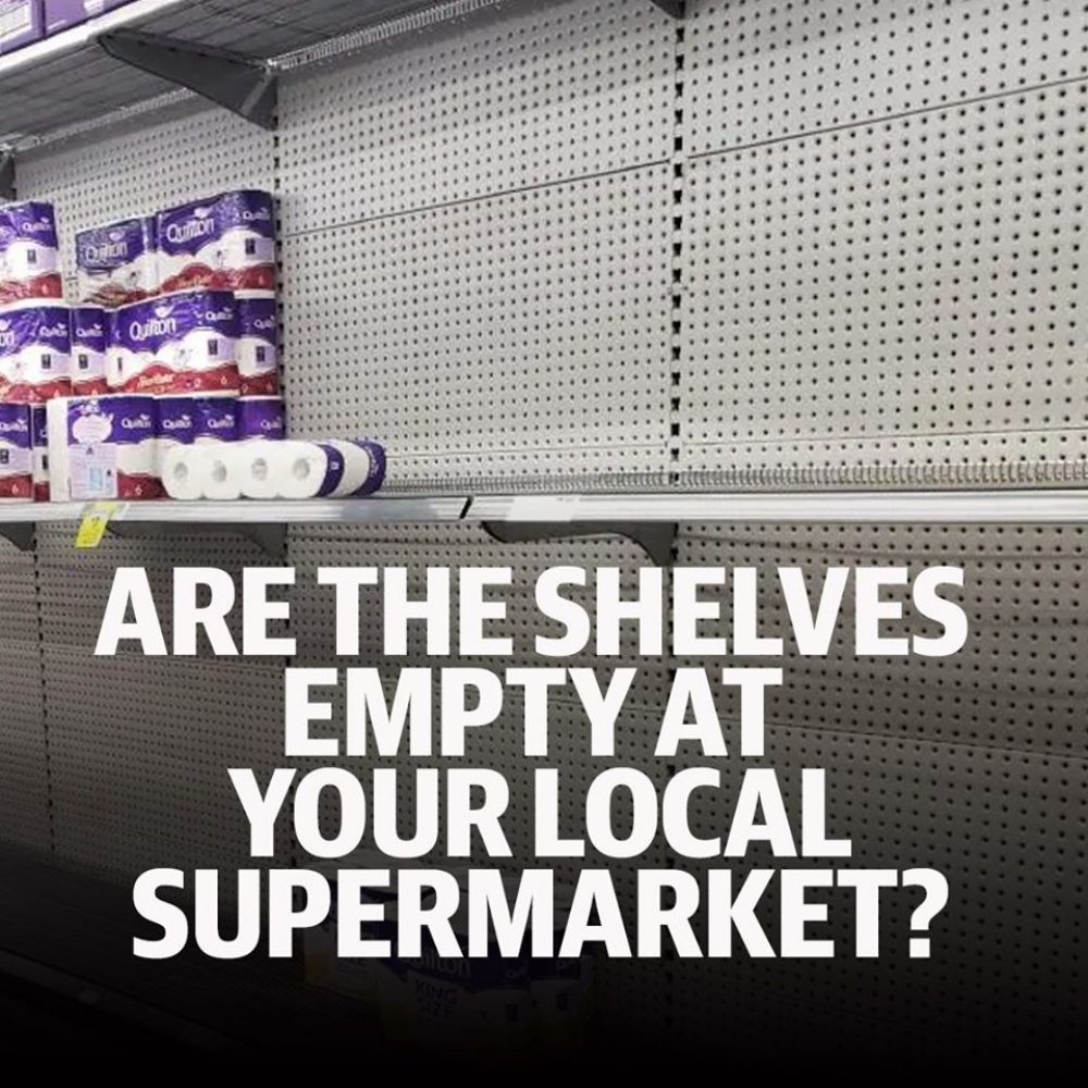 toilet paper sold out from grocery stores