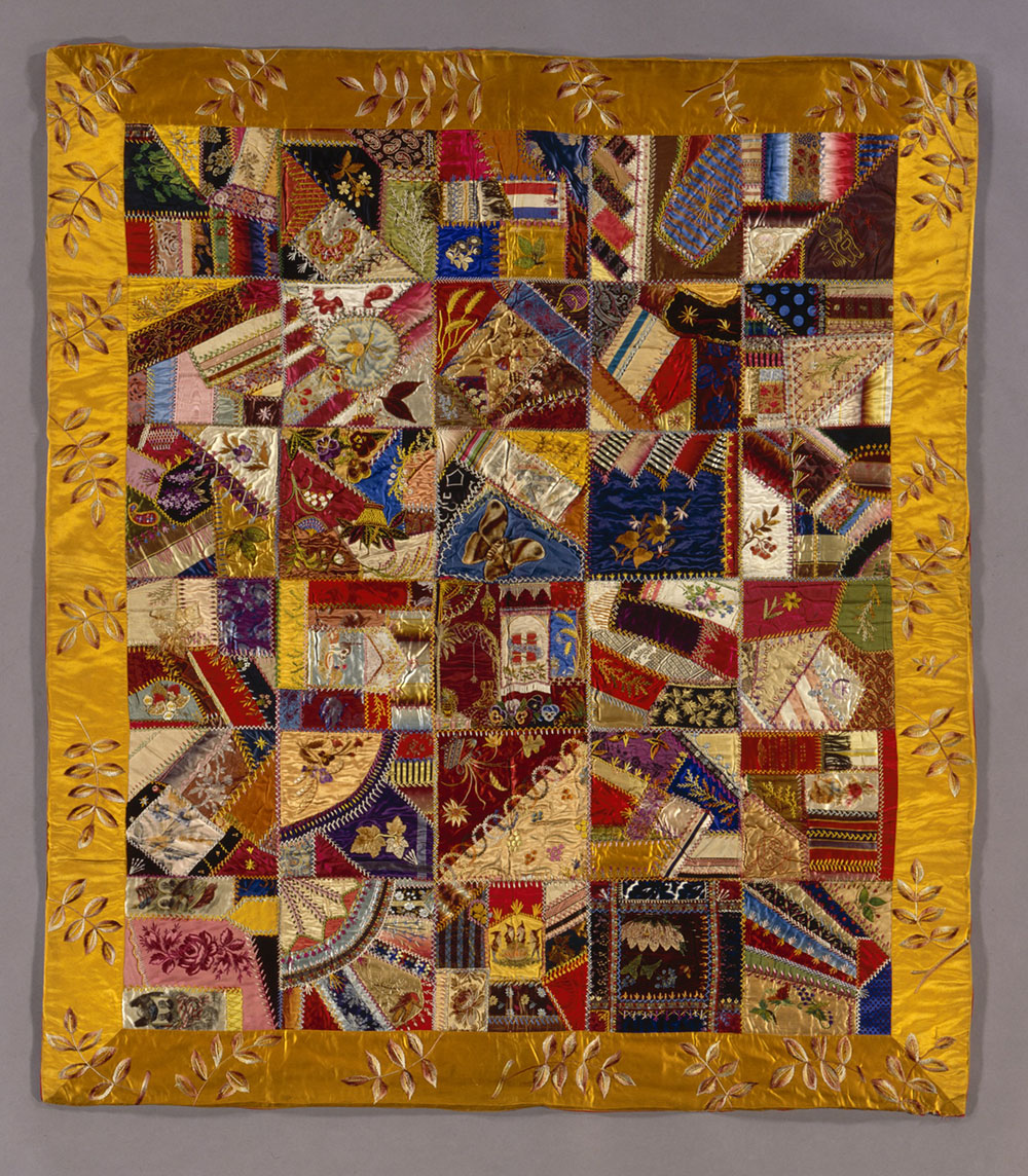 lavish silk crazy quilt from 1890