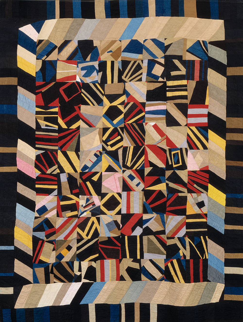 early 1900s cotton crazy quilt