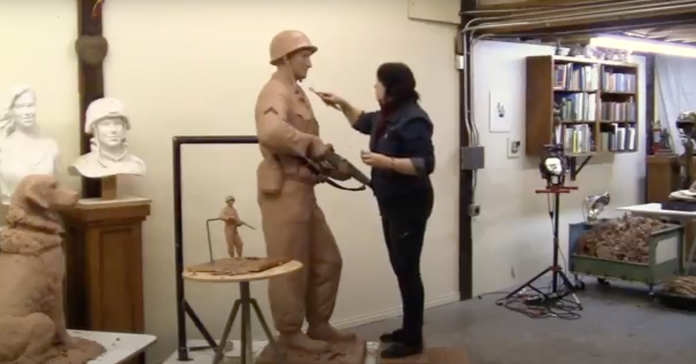 Sculptor Lena Toritch created a lifelike statue of Cpl. Crump.