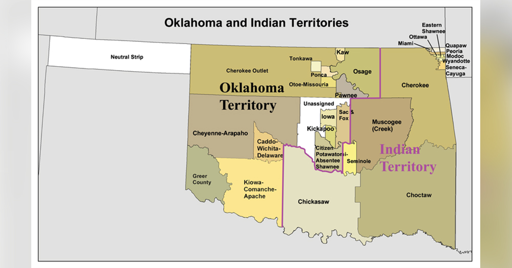 Most of eastern Oklahoma belongs to Native American tribes.