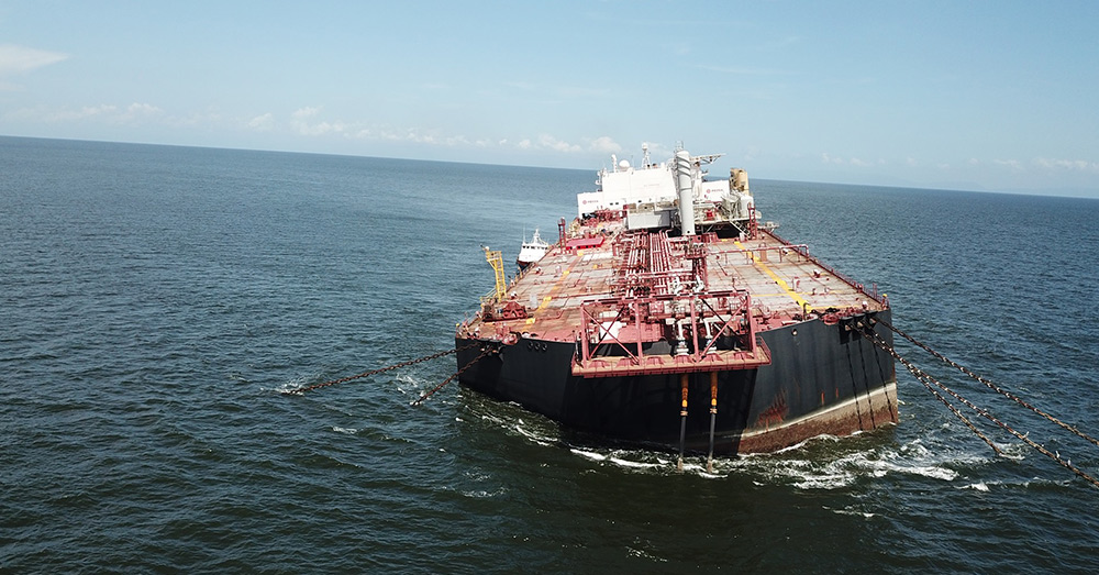 The ship has been anchored in the Gulf of Paria since early 2019.