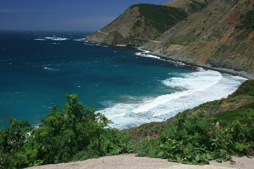 The Big Sur, with Highway 101 in the distance.