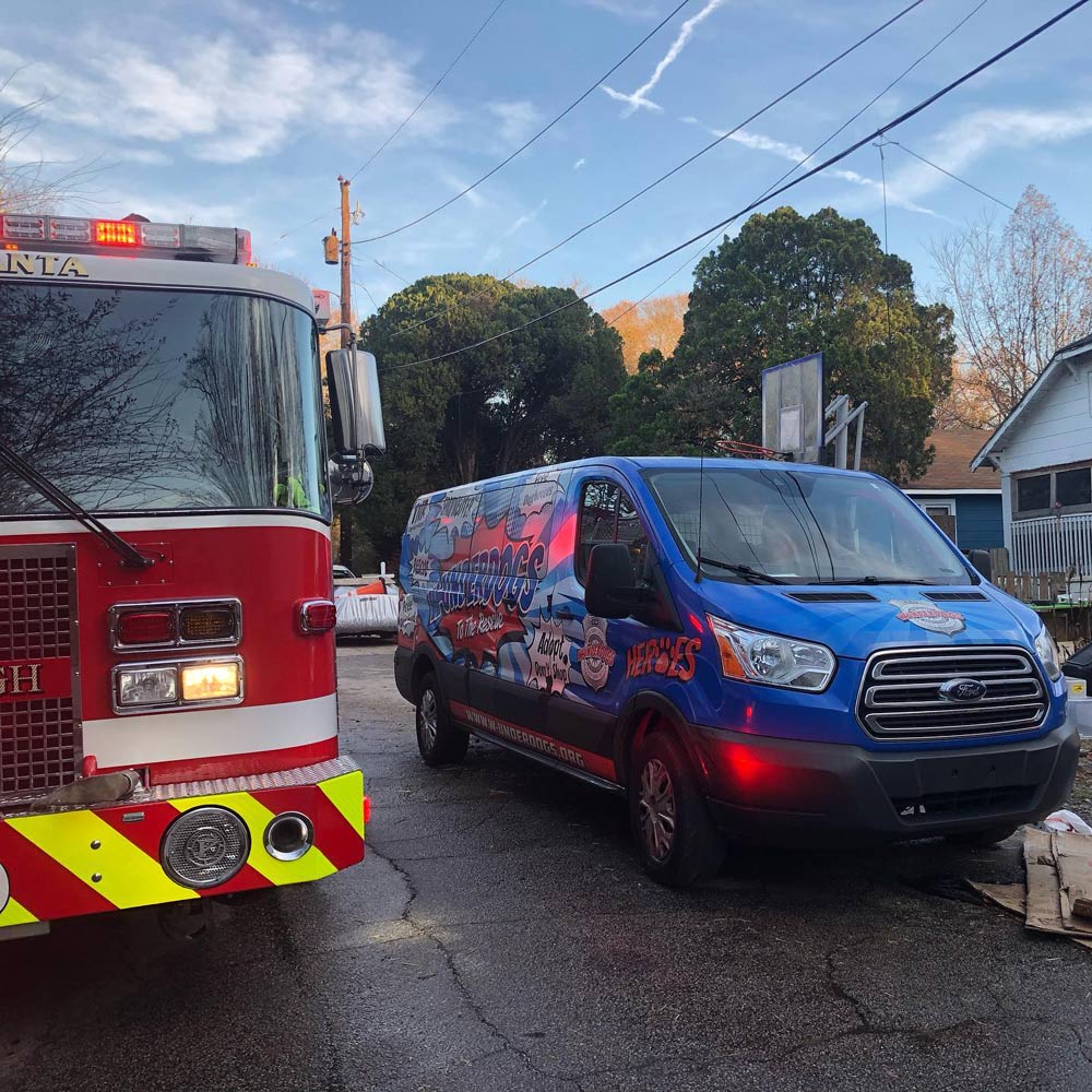 The W-Underdogs shelter in Southside Atlanta was badly burned in a fire.