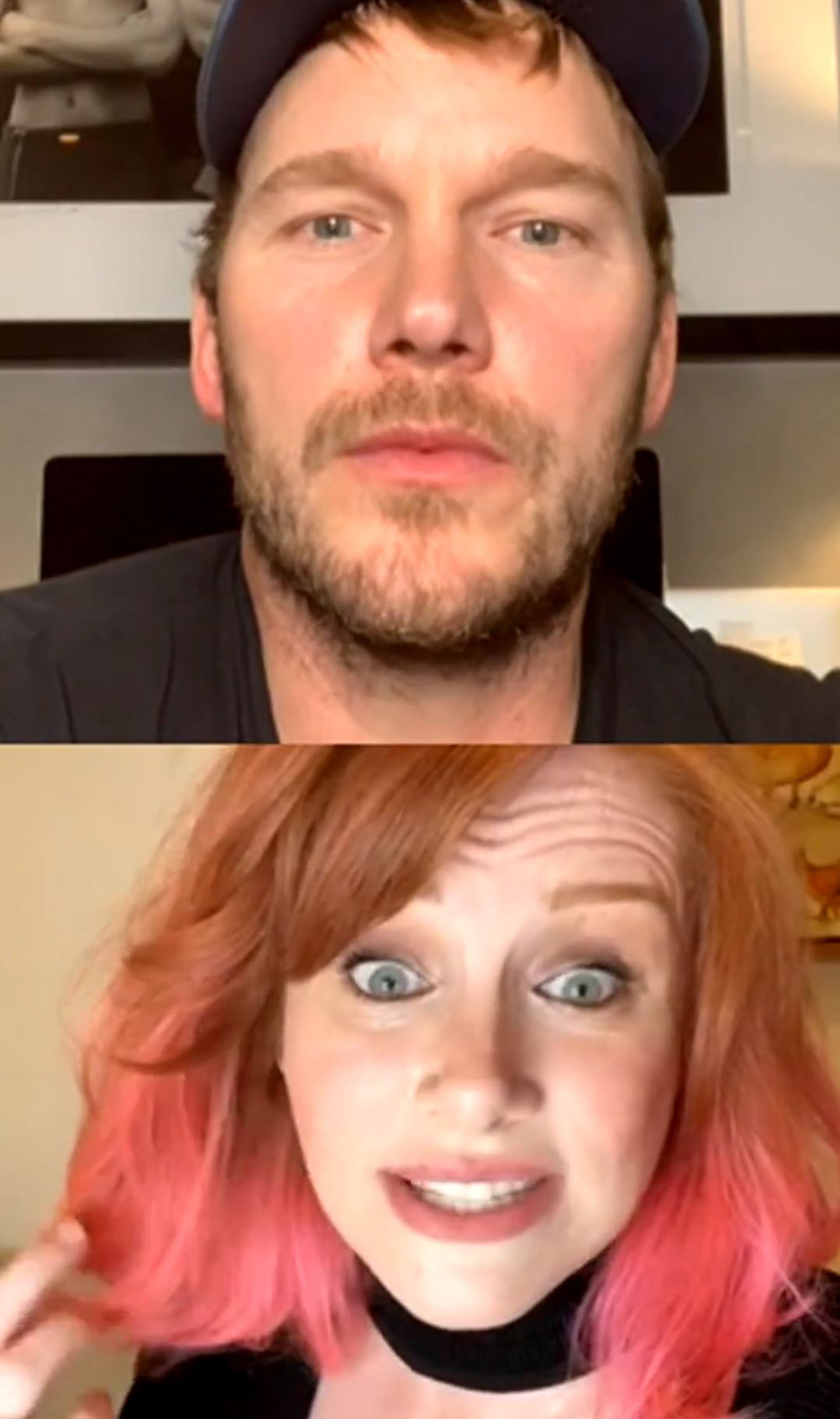 Chris Pratt speaks with Bryce Dallas Howard.